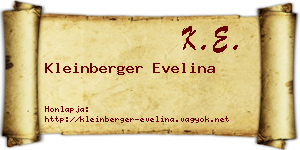 Kleinberger Evelina névjegykártya